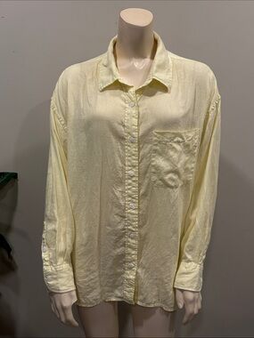 Faherty Laguna Linen Relaxed Shirt in Lemon Sorbet
